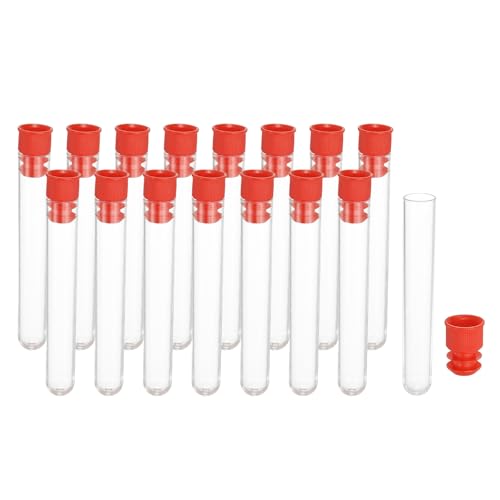 PATIKIL 3" Length Plastic Sewing Needle Storage Holder, 16 Pcs Portable Embroidery Needle Clear Pin Toothpick Storage Tubes Case for Craft Knitting, Red - color: Red, size: 3"
