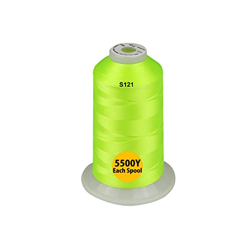 Simthread - 33 Selections - Various Assorted Color Packs of Polyester Embroidery Machine Thread Huge Spool 5500Y for All Sewing Embroidery Machines - NEON - color: 3 Neon Colors