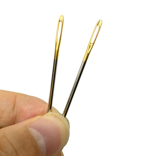 Tiazey 51 Gold Eye Sewing Needles, with Threader & 21 Colors Threads - color: 51 Gold Eye Needle with Threads