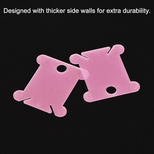PATIKIL Plastic Floss Bobbins, 100 Pack Thread Cards Cross Cotton for Craft DIY Sewing Storage Case Embroidery, Pink - color: Pink