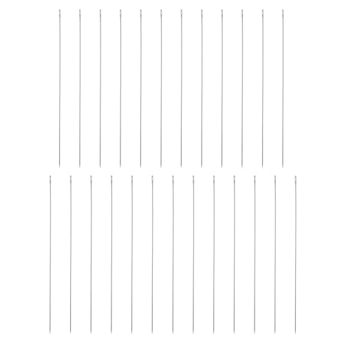 HARFINGTON 25pcs Sewing Needles 0.7mm Diameter 72mm (2.83") Long Ultra-Thin Stainless Steel Hand Embroidery Bead Needles for Jewelry Making DIY Crafts - size: 0.7mm Dia + 72mm Length