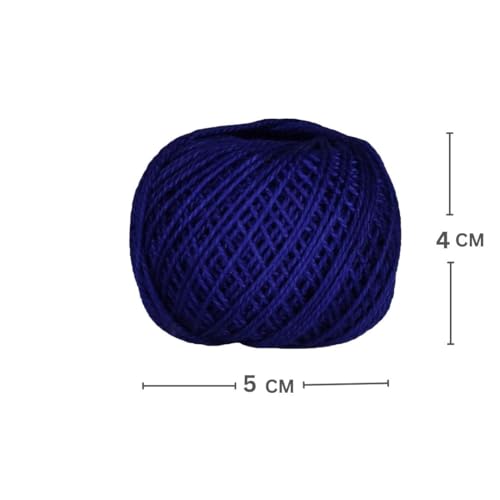 KGS Crochet Thread Cotton Yarn Balls | Size 8 | 10 Balls | 10 Grams Each Ball | Total 100 Grams of Pearl Cotton Thread for Crocheting, Hardanger, Needlepoint Hand Embroidery (Patriotic Hues) - color: Patriotic Hues
