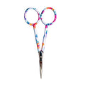 SINGER 4 Inch Forged Embroidery Scissors with Curved Tip for Sewing, Cross-Stiching, Crafts, & More (White Floral Printed, 1-Pack)
