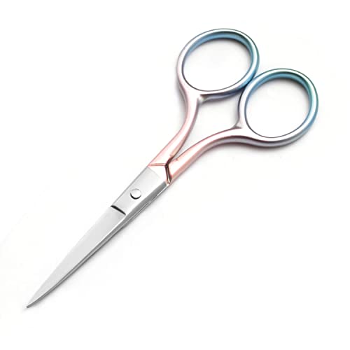 Multicolor Professional Grooming Scissors for Facial Hair Removal - color: Pink
