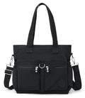 Tote Bag for Women Nylon Purse and Handbags Tote Purse Crossbody Bag Messenger Bag - color: Black