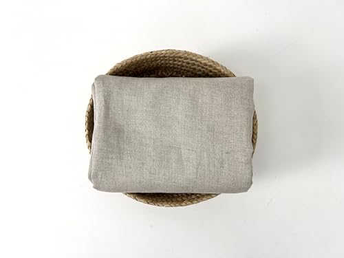 100% Linen Fabric – Lightweight – Two-Tone Effect – Pre-Washed Soft & Breathable – 52" Wide – by The Linen Lab (Natural, 3 Yard pre Cut) - color: Natural, size: 3 yard pre cut