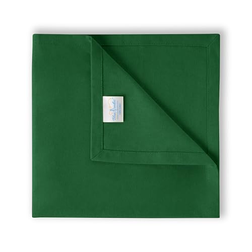 Blue Needles Solid Cloth Napkins 100% Cotton Set of 12-18 x 18 Inches - color: St Patrick's Green, size: 18" x 18" (Set of 12)