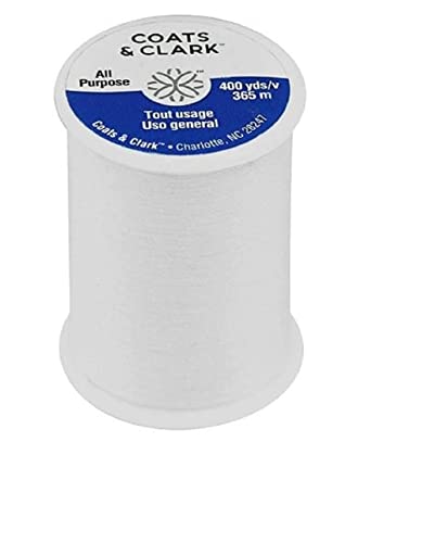 Coats & Clark Dual Duty All Purpose Sewing Thread 230A 400 Yards Each Spool 12 Pack Bundle with Bella's Crafts Needle Threaders (White Natural Nugrey Black) - color: White Natural Nugrey Black
