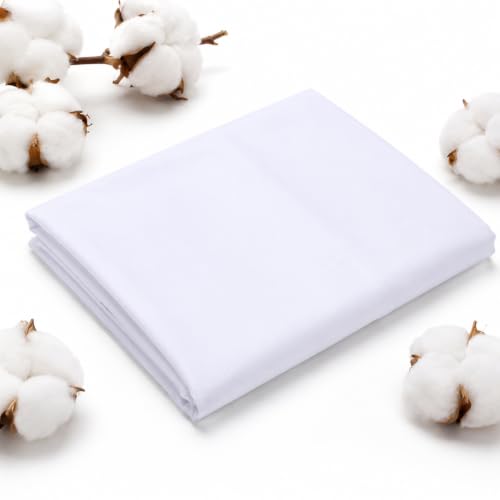 Tudomro 2 Yard 100% White Cotton Muslin Fabric 59 Inch Wide Natural Cotton Fabric by The Yard Tie Dye Soft Breathable for Quilting, Sewing, Embroidery, Apparel, Lining & Crafts