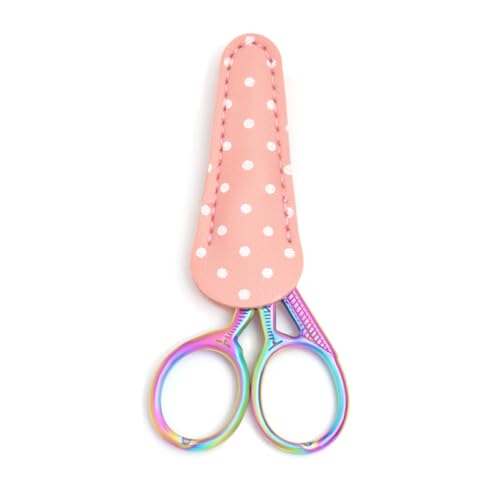 3.7" Sewing Embroidery Scissors with Cover for DIY Craft,Needlework - color: Rainbow