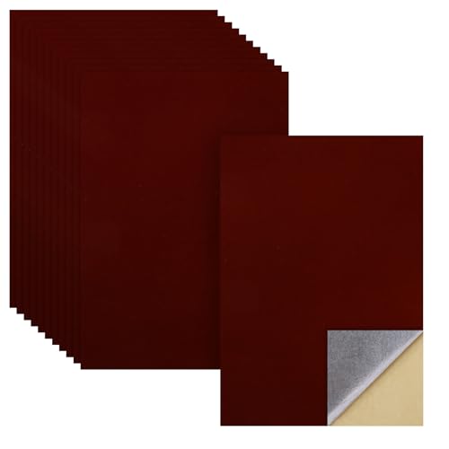Biaungdo Self Adhesive Felt Sheets, Dark Brown, 8 x 12 Inch, 12 Pcs - color: Dark Brown