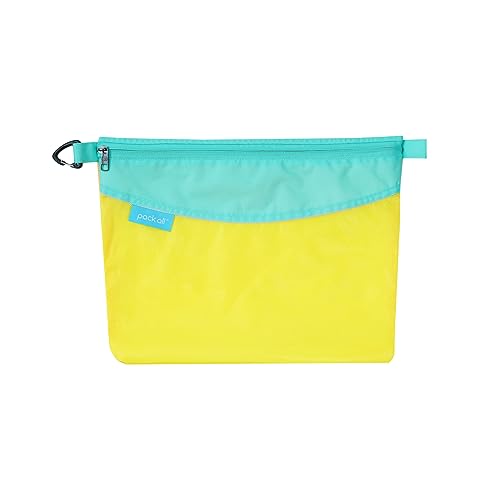 pack all Water-Resistant Zipper Pouch, Mesh Zipper Bag, 14.17"x10.23" - color: Yellow, size: Large
