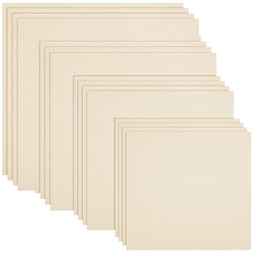 16Pcs Beige Embroidery Fabric, Pre-Cut Linen Needlework Embroidery Cloth - color: Beige