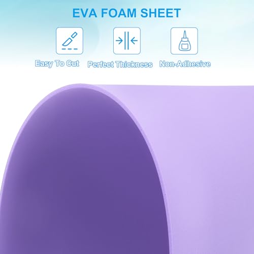PATIKIL Light Purple EVA Foam Sheet,12x8" 2mm Thick EVA Foam Sheets 10 Pcs - color: Light Purple