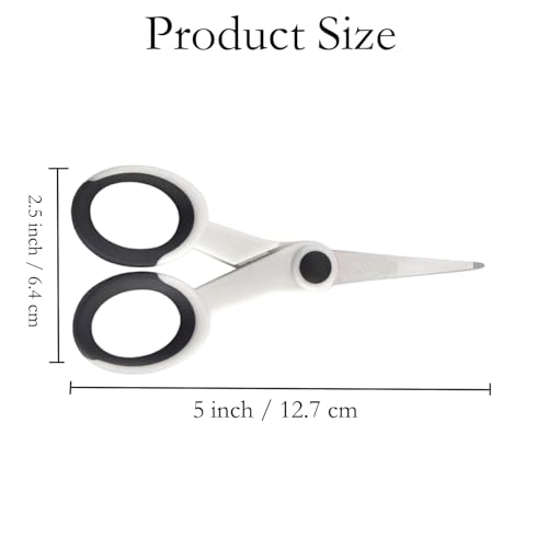5 Inch Detail Scissors, Precision Paper Scissor Cutting, 3 Pack - color: White