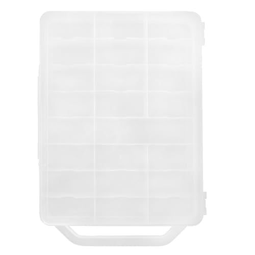 2 PCS 46 Grids Sewing Organizer, Clear Compartment Thread Box Storage, Small Double Sided Plastic Organizer Box for Embroidery Floss Sewing Threads Needles, Spools of Thread