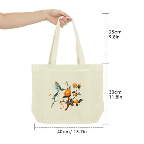 ERKOON Canvas Tote Bag Embroidery Kit for Beginners, Floral Arts Crafts Cross Stitch Kits for Adults Including Stamped Embroidery Bag with Hoops, Needle, Instruction and Color Threads (Hummingbird) - color: Hummingbird-White
