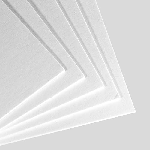 Daler-Rowney Graduate Cream Core A2 Mountboard Pack, 5 x Ice White Smooth Surface, 1.25mm Thick, Ideal for Student Artists - size: A2, style: A2 MOUNTBOARD 5 PACK ICE WHITE