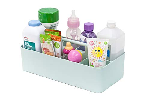 -Large Portable Caddy, DIY Dividers, 8 Compartments, School Office Supplies Home Business Organizer,Portable Basket with Handle Made in USA (3 PACK, Mint/Pink/Lavender) - color: Mint / Pink / Lavender, size: 3 PACK