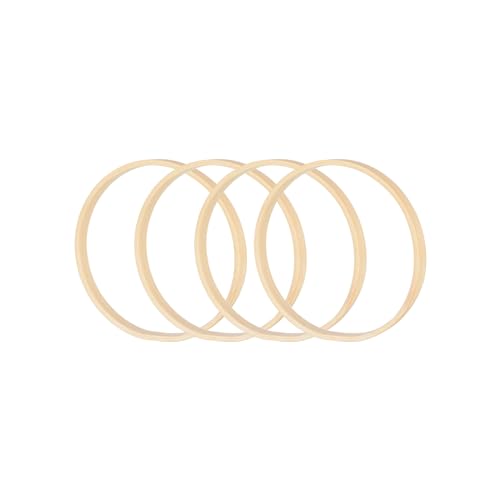 PATIKIL 5 Inch Bamboo Macrame Hoop, 10Pcs Wood Floral Hoop Craft Rings for DIY Craft Dream Catcher Wedding Wreath Decor Wall Hanging Decorations - size: 5 Inch