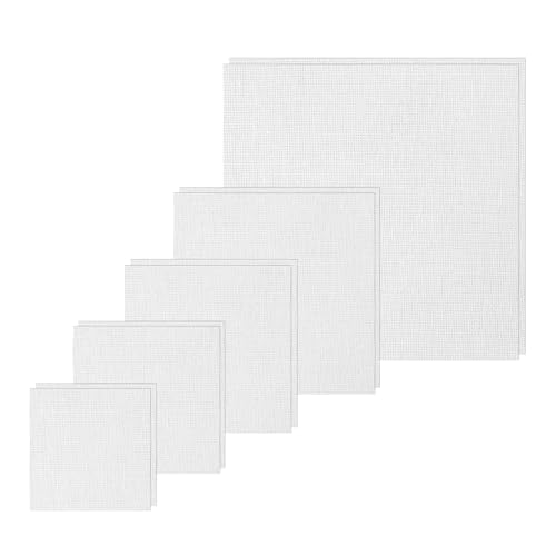 10 PCS Linen Embroidery Fabric, Pre-Cut Solid Color, Bright White - color: Bright White 10 Pcs