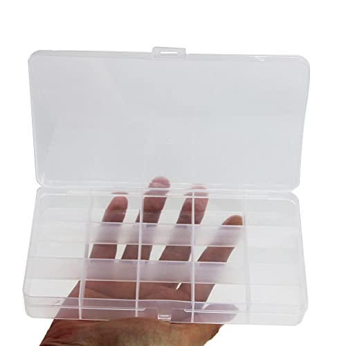 8Pack 15-Grid Clear Fixed Dividers Storage Boxes for Beads - size: 8pcs 15 Grids Box