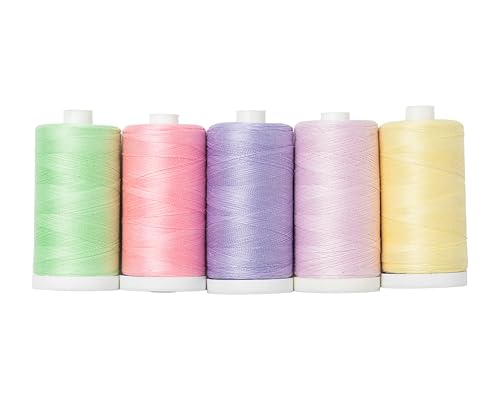 Connecting Threads Pastel Assorted 100% Cotton Thread Set - 5 Spools - color: Coastal Candy
