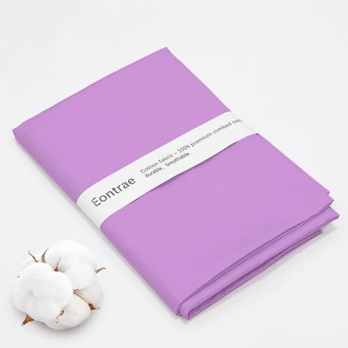 3 Yards Purple Cotton Fabric by The Yard in Solid Color - 59” Wide High-Density Natural Cotton Material Apparel Cloth for Quilting, Sewing, Crafts, Binding, Backing & Lining - color: Purple, size: 3Y