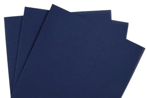 KCS 3 pc of 12" x 18"(30cmx45cm) 16 Count Cotton Aida Cloth Cross Stitch Fabric (Navy Blue,16CT) - color: Navy Blue, size: 16CT