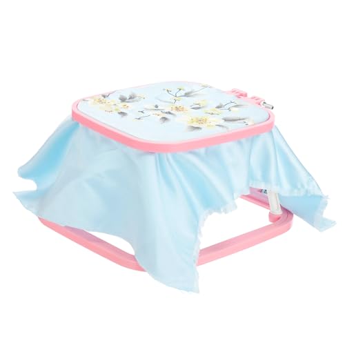 PATIKIL 7.1" x 6.7" Square Embroidery Hoop Stand, Adjustable ABS Plastic Cross Stitch Stand Hands-Free 2-Tier Embroidery Hoop Holder Punch Needle Frame for Sewing Arts Needlework, Red - color: Red, size: 7.1" x 6.7"