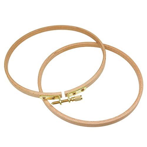 2 Pack 4'' Embroidery Hoop, Guofa 10CM Beech Wood Cross Stitch Hoops, - style: 4 inch