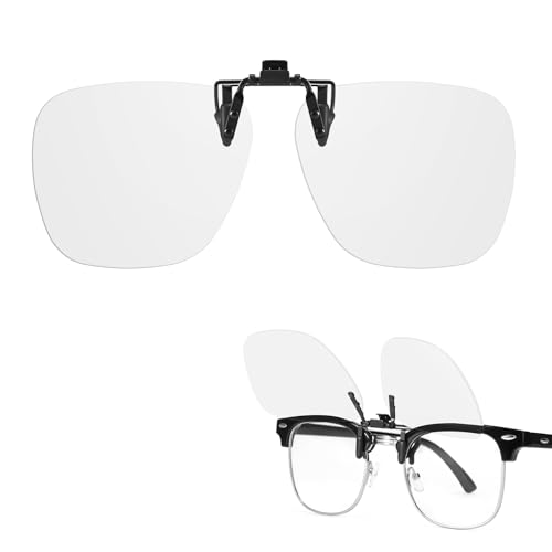 Trysee Clip On Blue Light Blocking Glasses for Eyes Strain/Light Sensitive/Better Sleep Flip-Up TS103