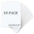 Mat Board Center Pack of 10 Acid-Free Foam Board White 16x20 in 1/8" Thick - color: White, size: 16x20