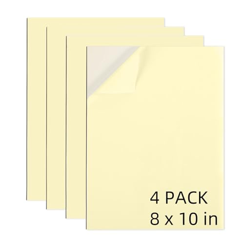 AXELIP Self Stick Mounting Board 8 X 10 inch 2mm Thickness, for Cross Stitch, Photo Frame Backing （4 Pack） - size: 8 x 10 in