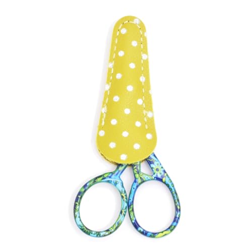 3.7" Sewing Embroidery Scissors with Cover for DIY Craft,Needlework - color: Green Flower