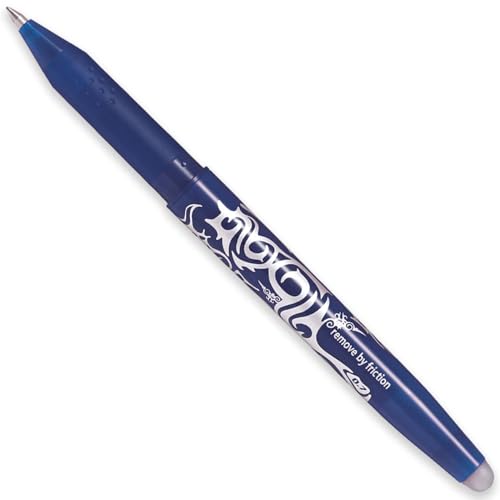 Pilot Frixion Heat/Friction Erasable Rollerball Pen FR7 - Medium Line 0.7mm Tip Nib - Pillow Pack of 1 Pen + 3 Refills (Blue) - color: Blue