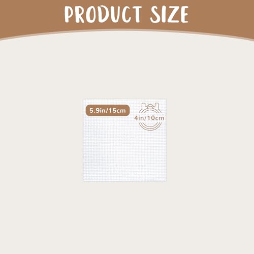 10 PCS White Aida Cloth 14 Count Cross Stitch Fabric (5.9×5.9 Inch) - size: 5.9 × 5.9 Inch