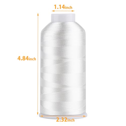 Simthread Rayon Embroidery Thread 5500 Yards, 40wt 100% Rayon Viscose for Commercial and Domestic Machines - Cream White 1003 - color: CreamWhite1003