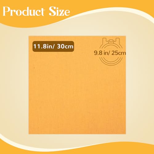 12 Sheets 12 Colors Embroidery Fabric Linen Needlework 11.8×11.8Inch - size: 11.8×11.8Inch