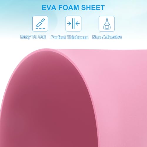 PATIKIL EVA Foam Sheet 10Pcs 12x8 Inch 2mm Thick Pink - color: Pink