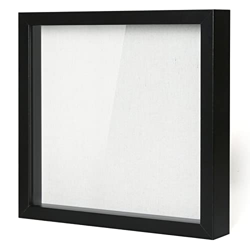Muzilife 12x12 Shadow Box Wood Picture Frame, Tempered Glass, Black - color: Black, size: 12x12