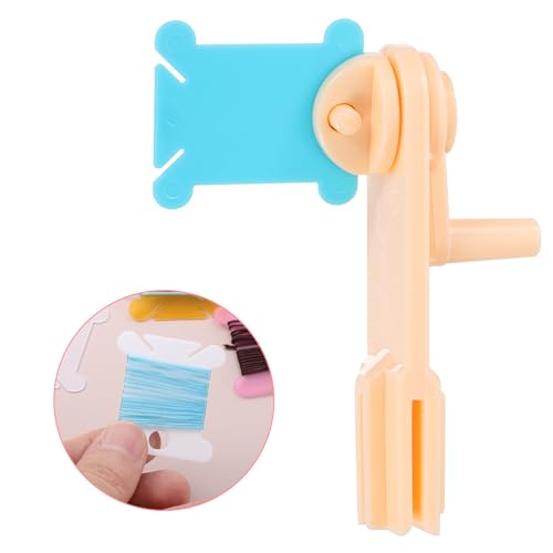 HARFINGTON 100pcs Embroidery Floss Bobbins with Bobbin Winder, Plastic Cross Stitch Thread Organizer Holder Cards Sewing Thread Sorting Tool Storage for Craft DIY Sewing, Pure Blue - color: Blue