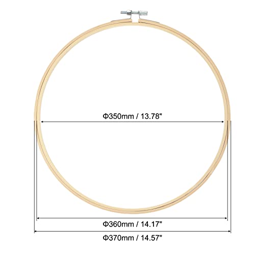 MECCANIXITY Embroidery Hoop 14 Inch Round Bamboo Circle Cross-Stitch Ring for Art Craft Sewing Ornament - size: 14"