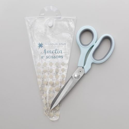 Missouri Star Scissors All Purpose - 8” Stainless Steel Scissors for Cutting Fabric, Sewing, Crafting - Ultra Sharp with Comfort Grip and Blade Cover, NOT8079 - size: 8 Inch