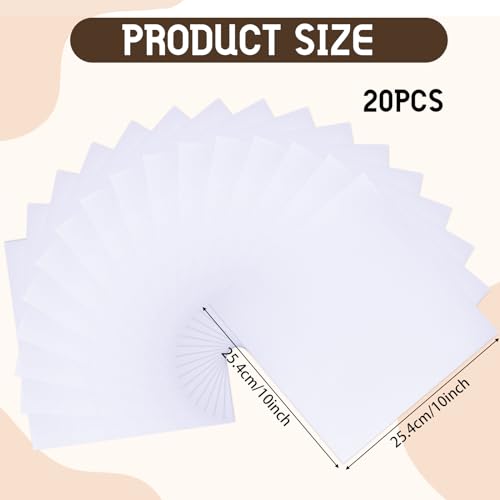 Breling 20 Pcs 10 x 10 Inch Cotton Fabric Bundle Squares Precut Fabric Squares for Sewing Making Quilts for Craft Lovers (One Size,White) - color: White, size: One Size