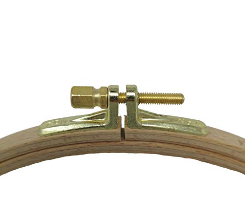 Nurge Premium Quality Beech Wood Embroidery Hoop, Cross Stitch Hoop with Gold Plated Adjustable Brass Screw for DIY Projects Ideal for Crafters,Beginners & Professionals - 7.48" Diameter & 0.31" Thick - size: 7.48" / 190mm Dia