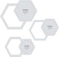 Liquidraw Quilting Templates & Rulers - 3 Set, 3", 4" & 5" | Hexagon Shape | for Patchwork, Sewing, Art & Craft, Cutting & Design | Transparent Acrylic | Easy to Read | for Beginners or Professionals - style: Hexagon Set of 3