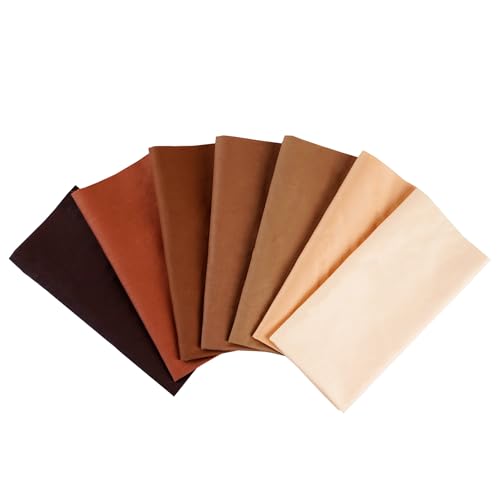 7PCS Solid Color Cotton Fabric Squares 20" x 20" Fat Quarter Fabric Bundles Craft Fabric for Patchwork Sewing Quilting Crafting DIY (Coffee) - color: Coffee