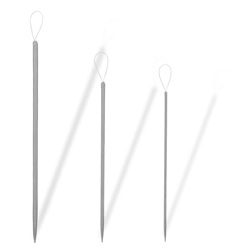 3pcs Wool Needles, Nylon Thread Rope Threader Large Eye Aluminium Finishing Tapestry Hand Weaving Sweater Tools Supplies Accessories for Sewing Knitting Crochet Yarn Embroidery