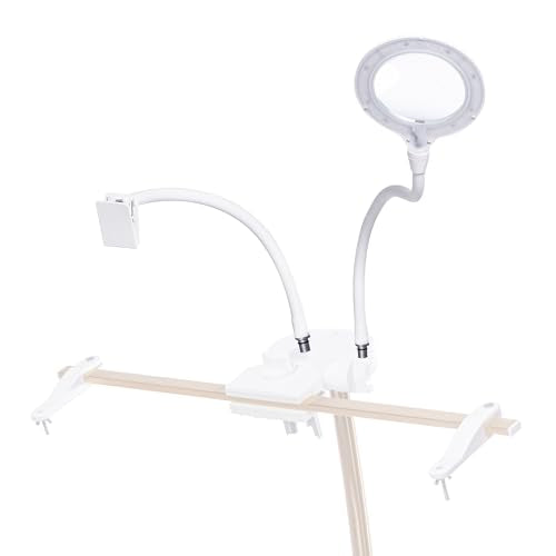 Daylight StitchSmart 2 Magnifier & Chartholder (Accessories Only)–Adjustable Embroidery Frame Support with LED Magnifier Lamp, 360° Rotation, 95+ CRI Lighting, Flexible Arms (Doesn't' Include Stand) - color: Stitchsmart Stand Accessory
